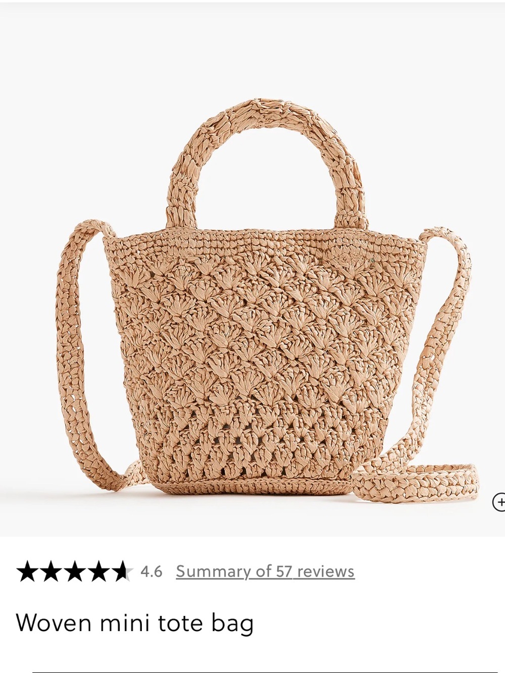 Woven Mini Tote Bag — Natural Straw Color